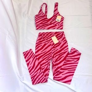 SALE ! Wilo The Label work out gear.  Leggings and top. Pink zebra!